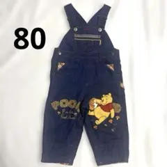 レア‼︎ディズニー　ヴィンテージ　プーさんサロペット　オーバーオール kids vintage デニム オーバーオール ディズニー プーさん