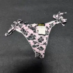 花柄ピンク Tバック紐ショーツ Mサイズ