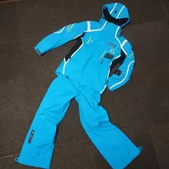 送料無料【GOLDWIN】水色スキーウェアフルオープン上下セット S/S