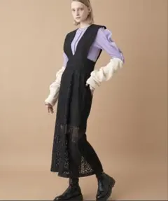 Solace ソレース　サロペット　ワンピース　スカート　ロングスカート　M