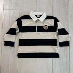 プティマイン petit mainラガーシャツ 100 長袖 ボーダー くま