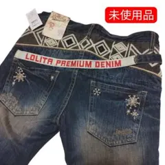 新品タグ付 LOLITA JEANS W27 Y2K 刺繍デニム 雪柄 希少 Mのサムネイル