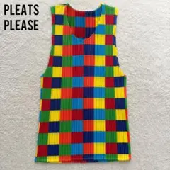 PLEATS PLEASE イッセイミヤケ カットソー タンクトップ モザイクのサムネイル