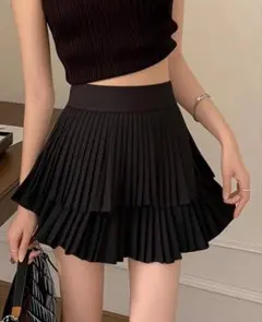 SHEIN プリーツスカート ミニスカート ブラックのサムネイル