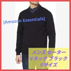 [Amazon Essentials] セーター Vネック ブラック Sサイズ