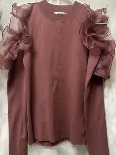 SNIDEL フリルスリーブニットプルオーバー