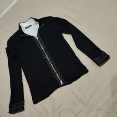 【中古】COMME CA MEN 黒 ジップアップ ニット