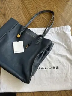 MARC JACOBS【南京錠チャーム付 トートバッグ レザー A4可 紺色