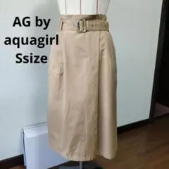 エージーバイアクアガール ベージュ ベルト付き タイトスカート