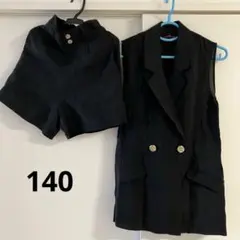 美品　ラブトキシック　キッズジレとキュロット セットアップ　140 ブラック