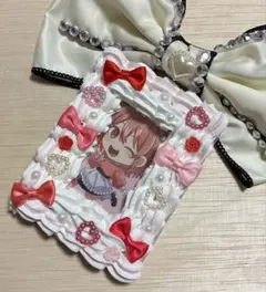 ホイップデコ　ホワイト ピンク リボン　推し活