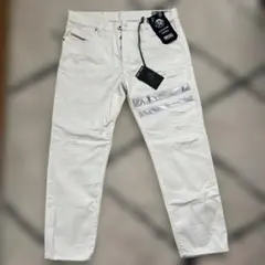 DIESEL ホワイトデニムパンツ ダメージ加工