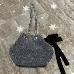 グレーのパール装飾付きクラッチバッグかぎ針編みのバッグ - メルカリ