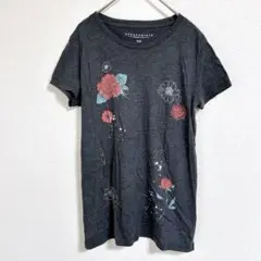 エアロポステール 花柄 クルーネック Tシャツ 半袖 M 灰色 カジュアルのサムネイル