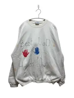 ハンドプリント ペイントスウェット BEST DAD 古着 1点物 ユニセックス