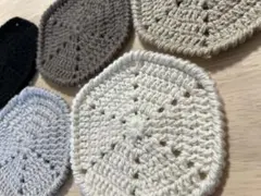 ハンドメイド　六角形コースター 5枚セット