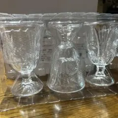 クリスタル模様 ガラス製グラス 3個セット