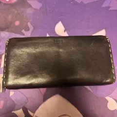 TAKEO KIKUCHI ダークブラウン レザー 長財布