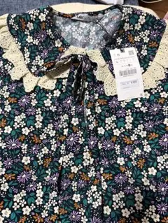 ZARA 花柄ブラウス サイズL