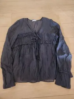 mily bilet ダークグレー長袖ブラウス S