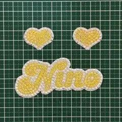 うちわデコパーツ ストーン 嵐 二宮和也 黄色 ハート