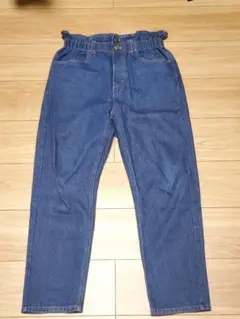 ハイウエストデニムパンツ ゴム入りウエスト