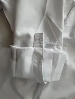 ホワイト 長袖シャツ Mサイズ 100%ポリエステル