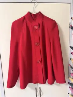 tricot COMME des GARCONS ノーカラージャケット 赤 M - メルカリ
