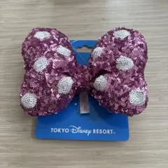 ミニーヘアゴムスパンコールピンク