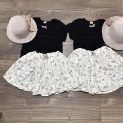 プティマイン　フレアギャザースカート 姉妹でお揃い♡120サイズ130サイズ