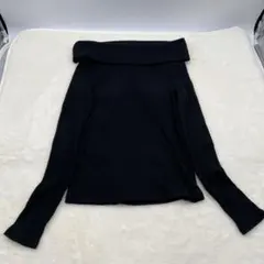 美品 ワコール OUR WACOAL リブ編み オフショルダー ニット 長袖 黒