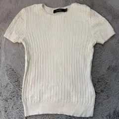 LAUREN RALPH LAUREN 半袖ニット M アイボリー