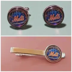 ニューヨークメッツ　NIGHT　カフスボタン＆ネクタイピンセット