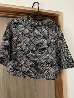 INGNI イング グレー 花柄チェック リボン フレアスカート 清楚 量産型