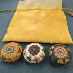 七宝焼 小物入れ 3個セット 巾着袋付き