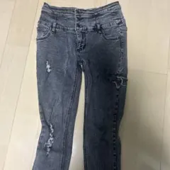 INGNI ダメージ加工ダークグレー スキニーデニム