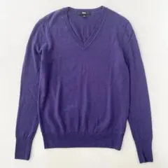 レディース　ユニクロ　エクストラファインメリノ　Ｖネック　セーター　長袖　M