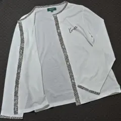 KENZO GOLF 長袖 ニット ヴィンテージ レオパード 白 ホワイト M