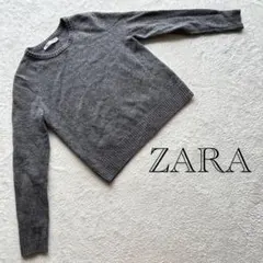良品 ZARA【M】グレー クルーネックニット 秋冬