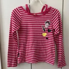 長袖カットソー ピンクと白のストライプ