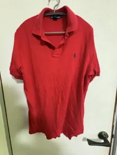 ポロラルフローレン　s 赤 ポロシャツ 刺繍ロゴ付き