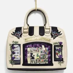 新品✨ ベージュ 3WAY ショルダーバッグ レース 刺繍 黒猫モチーフ