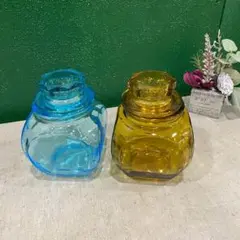 キャンディーポット キャニスター セット ガラス 昭和レトロ アンティーク