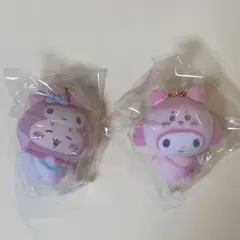 ちいかわ×サンリオ　フロッキーマスコットチャーム　古本屋/マイメロディ