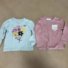 長袖カットソー 2枚セット 水色 ピンク