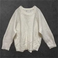 【XS】アイボリー ニットセーター レディース シンプル 長袖