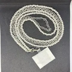 ストラップスマホショルダー 斜めがけパールチェーン パールシルバーアルトローズ