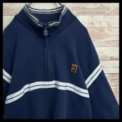 【90s NIKE】入手困難　刺繍　ワンポイントロゴ　ハーフジップ　スウェット