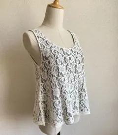 アナザーエディション　レース　モノトーンフレアタンクトップ