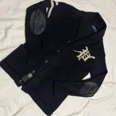 ラルフローレン ショールカラーカーディガン 紺 エルボーパッチ 厚手